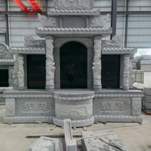 北海 芝麻灰高档墓碑，土墓，可定制