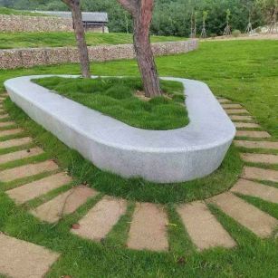 北海 芝麻白光面整石坐凳