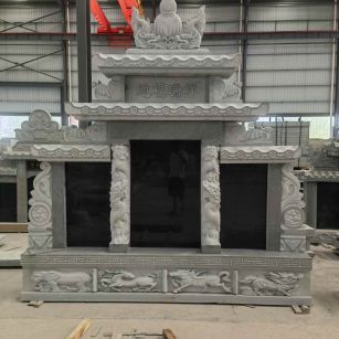 北海 芝麻灰高档墓碑、土墓，一套也支持定做