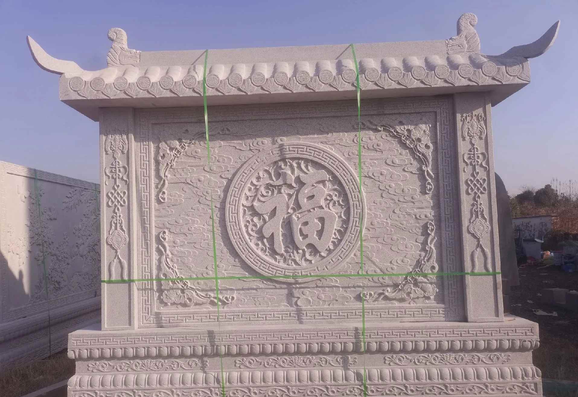 北海 芝麻白花岗岩屏风，照壁，影壁