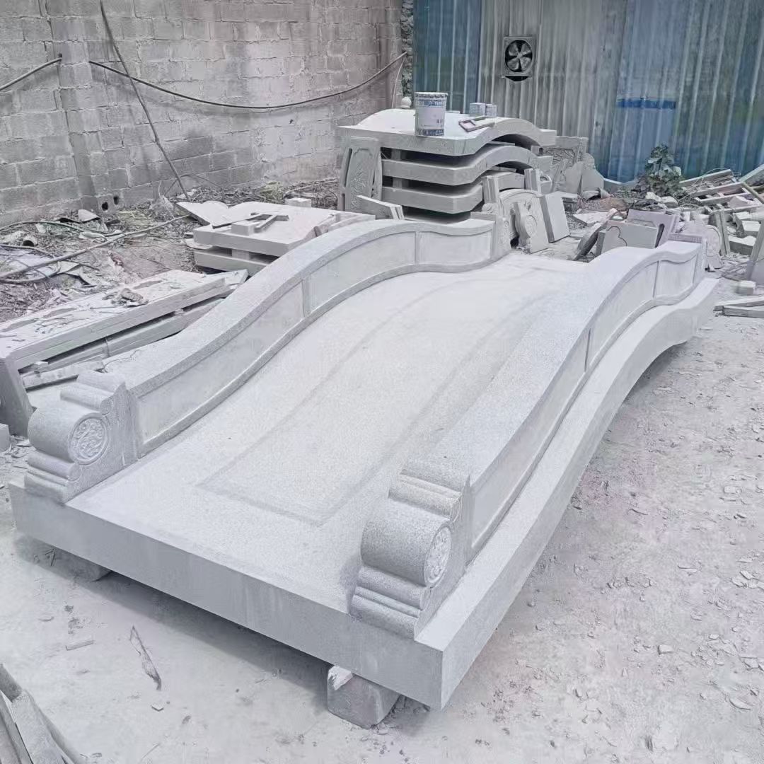 北海 芝麻灰花岗岩园林景观 小石桥