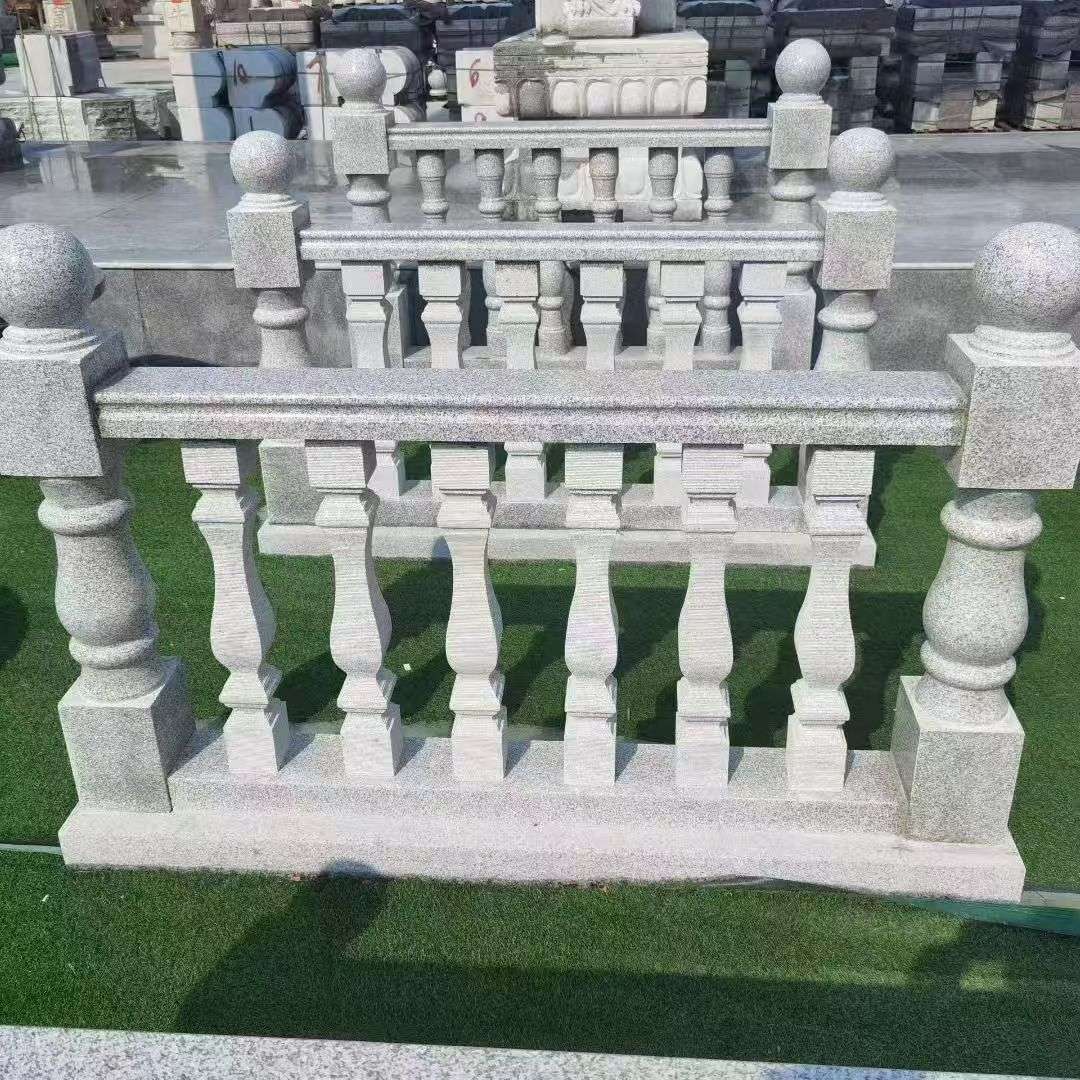 北海 别墅石材栏杆特写