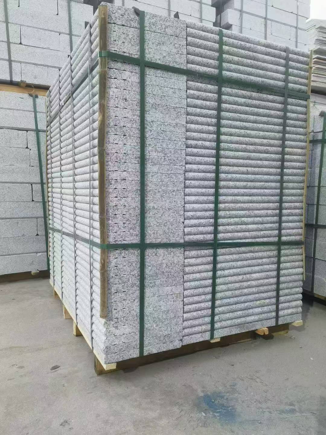 北海 芙蓉白3公分厚磨圆边、拉槽，楼梯踏步